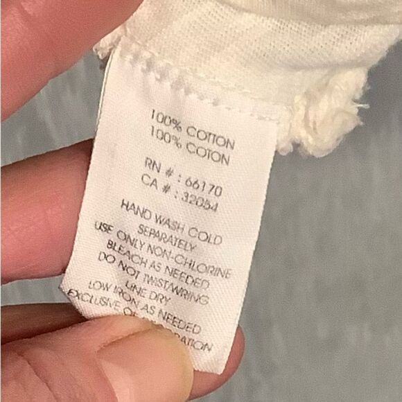 47- FREE PEOPLE CREAMY LACE EMBROIDERED ruffle BOHO BUTTON HENLEY SHIRT - Picture 6 of 6